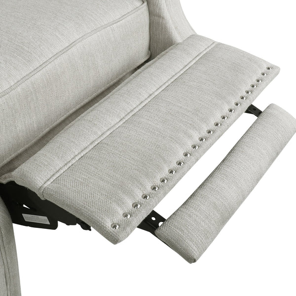 English Elm Christopher Knight Home® - Button Button Tufted Heavy Duty Manual Push-Back Recliner Chair with Nailhead Accents and Comfort Backrest Beige 71976.00