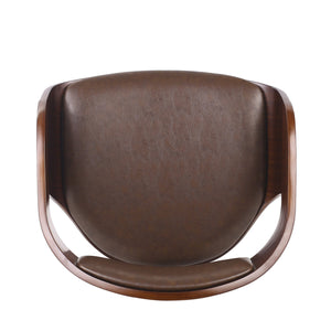 English Elm Christopher Knight Home® - BAR STOOL Mid-Century Modern Faux Leather Swivel with Walnut Veneer Frame and Chrome Footrest Dark Brown 67494.00PUDBRN
