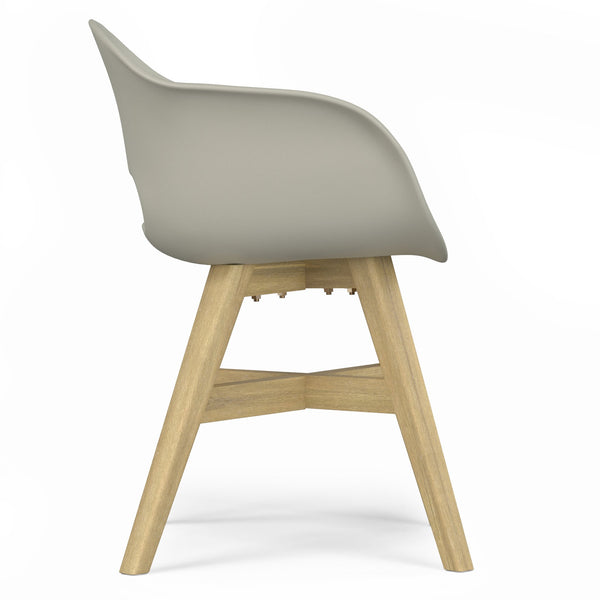 English Elm Kona Outdoor Dining Chair Set of 2 — Handcrafted Acacia Wood Base with Durable Molded Plastic Seat, Weather-Resistant Comfort Gray B136P159379