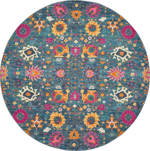 Nourison Passion PSN01 Machine Made Power-loomed No Border Indoor Only Bohemian Transitional Rug Denim, Denim 100% Polypropylene 99446769886