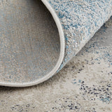 Feizy Rugs Astra Polyester/Polypropylene Machine Made Industrial Rug Blue/Gray/Ivory 5' x 8'