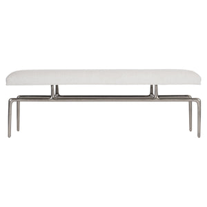 Bernhardt Bernhardt Solaria Bench With Shiny Nickel Steel Frame And Upholstered Floating Slip Seat, 52" Wide 310508