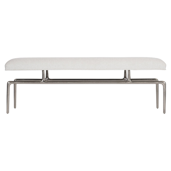 Bernhardt Bernhardt Solaria Bench With Shiny Nickel Steel Frame And Upholstered Floating Slip Seat, 52" Wide 310508