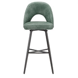 Homelegance By Top-Line Amala Metal Swivel 29" Bar Height Stools (Set of 2) Green Engineered Wood