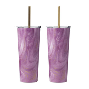 Lenox Cambridge 24 Oz Pink Geo Insulated Tumblers, Set of 2 NO COLOR METAL EWG7PNCB2DS