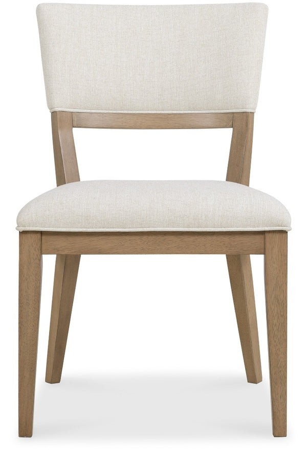 Hooker Furniture Sonnet Upholstered Side Chair With Savile Oatmeal Fabric, White Oak Wren Finish, Tailored Trim 6072-75510-85