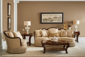 A.R.T. Furniture Giovanna Golden Quartz Chair - Luxurious European-inspired Design With Down-blend Pillows & Trim Brown, Beige Material, Fabric 509503-5327ab