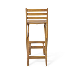 English Elm Outdoor Solid Acacia Folding Barstool with Teak Finish for Patio Bar Seating 53605.00