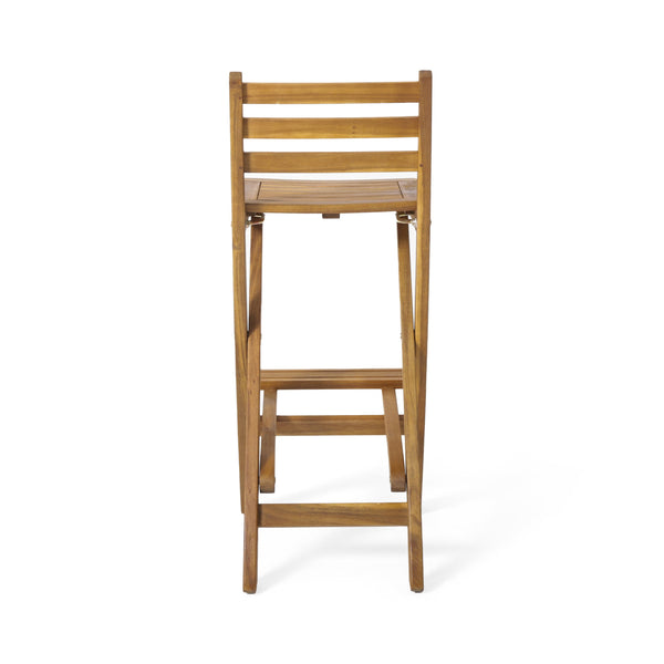English Elm Outdoor Solid Acacia Folding Barstool with Teak Finish for Patio Bar Seating 53605.00