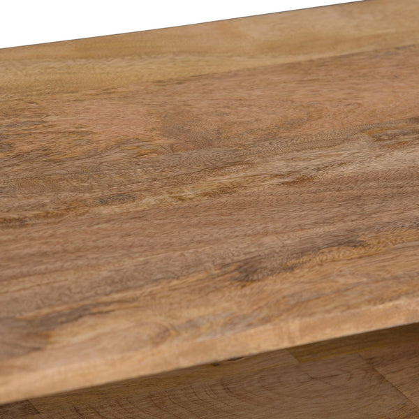 English Elm Hunter Console Sofa Table - Handcrafted Natural Wood With Industrial Iron Legs For Stylish Storage B136P158732