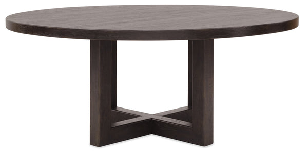 Hooker Furniture Driftwood Expandable Oak Dining Table Burnt Timber Finish Double Pedestal Seats Twelve 72.00L x 72.00W x 30.00H 6820-75203-99