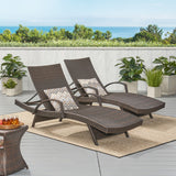 Christopher Knight Home® - Noble House - Salem Outdoor Wicker Adjustable Chaise Lounge With Arms - Set Of 2