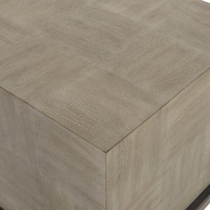 Bernhardt Bernhardt Fairgrove Side Table With Butcher-Block Top, Thick Slab Wood & Metal Base, Rustic Modern Accent 416121