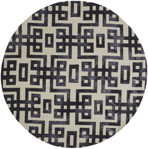 Feizy Rugs Lorrain Hand-tufted Wool Geometric Rug - Stain-resistant, High Traffic Area, Luxurious Modern Design Ivory,Black Wool 6108568fnor000n95