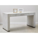 Stone-Textured Writing Desk with Keyboard Tray White with Raffia Palm Finish P301628 Pulaski Furniture