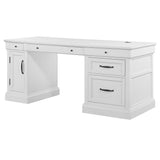 Parker House Shoreham - Effortless White Pedestal Desk Effortless White Acacia Solids / Birch Veneers SHO#480-3-EFW