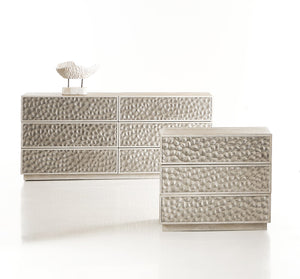 Bernhardt Bernhardt Hansby 72” Dresser In Trevin Light Wood With Hammered Cast-Aluminum Fronts & Push-Open Drawers 338052