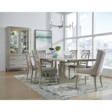 Zoey Double Pedestal Dining Table with Leaf Extensions Silver with Silver Finish P344-DR-K1 Pulaski Furniture