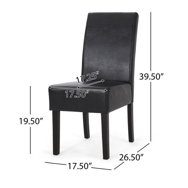 English Elm Dining Chair Set of 2 Upholstered Rubberwood Legs Minimalist Contemporary Seating 60162.00PUMDNT