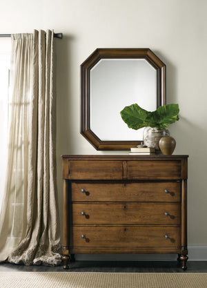 Hooker Furniture Archivist Pecky Pecan Bureau With Cedar-Lined Drawer, Jewelry Tray, Av Cable Management & Rustic Charm 5447-90011