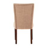 Homelegance By Top-Line Harmonn Linen Parsons Dining Chairs (Set of 2) Beige Rubberwood