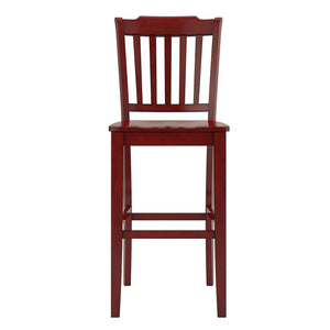 Homelegance By Top-Line Juliette Slat Back Bar Height Chairs (Set of 2) Red Rubberwood