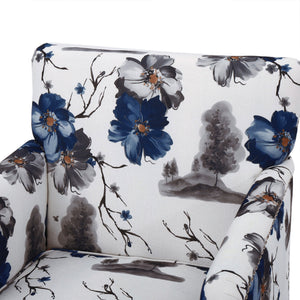 English Elm Christopher Knight Home® - HARRISON Tufted Floral Club Chair with Nailhead Trim, Plush Upholstery & Turned Birch Legs, Cozy Elegance 59082.00PRT