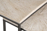 Parker House Crossings Monaco Rectangular Nesting Cocktail Table Weathered Blanc Solid Mango MON#01