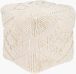 Livabliss Yolanda Handwoven Cotton Cube Pouf Eco Yarn Fill Cottage Style Living Room Accent YLPF001-181818