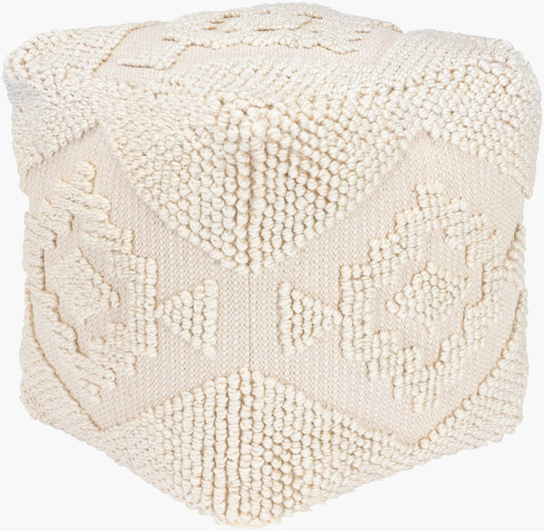 Livabliss Yolanda Handwoven Cotton Cube Pouf Eco Yarn Fill Cottage Style Living Room Accent YLPF001-181818