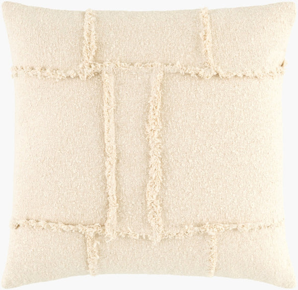 Livabliss Yulara Cotton Accent Pillow 22 Inch Square Artisan Crafted for Sofa or Bedroom YLR001-2222