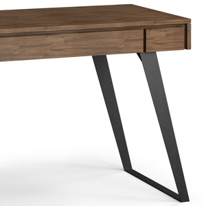 English Elm Lowry Small Desk - Handcrafted Rustic Acacia Wood With Metal Legs For Stylish Compact Workspaces B136P158884