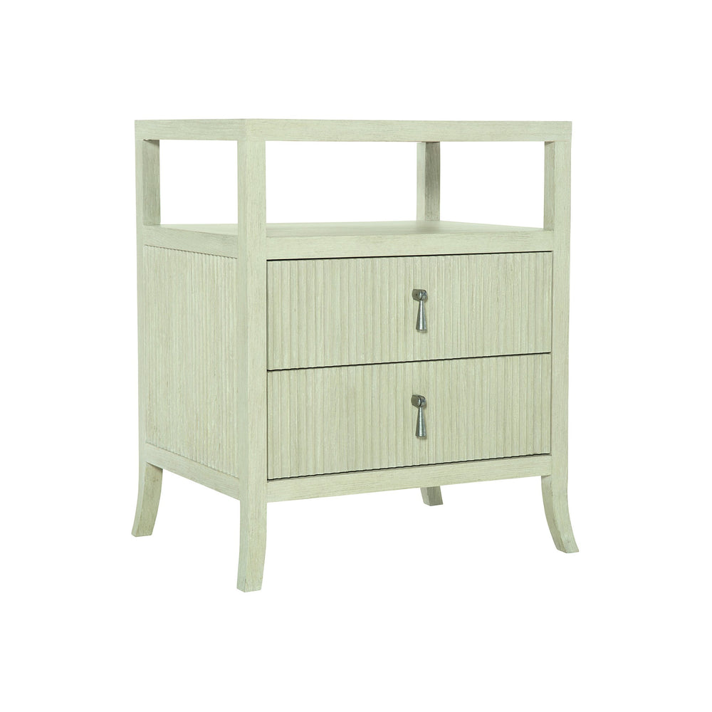 Bernhardt Bernhardt East Hampton Nightstand With Cerused Linen Finish, Aged Silver Pulls & Versatile Storage 395229