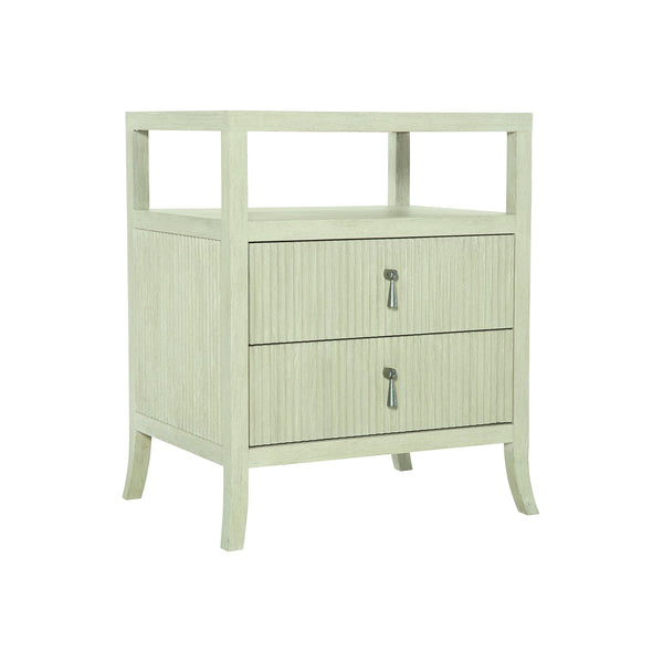 Bernhardt Bernhardt East Hampton Nightstand With Cerused Linen Finish, Aged Silver Pulls & Versatile Storage 395229