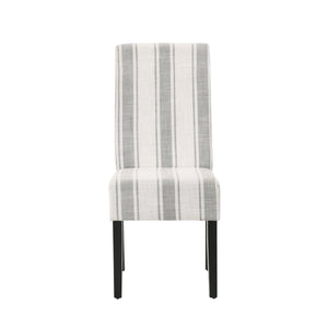 English Elm Christopher Knight Home® - DINING Chair with Plush Fabric Upholstery, Rubberwood Legs, Contemporary Minimalist Comfort and Style Grey Stripe 60162.00GRYLNN