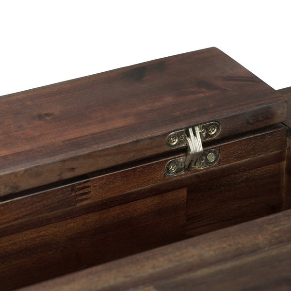 English Elm Monroe Distressed Charcoal Brown Desk — Solid Acacia Hardwood, USB Power, Lift-Top Storage, Rustic Chic B136P158959