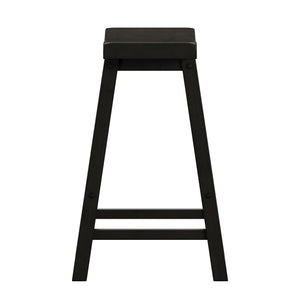 Homelegance By Top-Line Barrett Saddle Seat Counter Height Backless Stools (Set of 2) Black Rubberwood