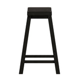 Homelegance By Top-Line Barrett Saddle Seat Counter Height Backless Stools (Set of 2) Black Rubberwood