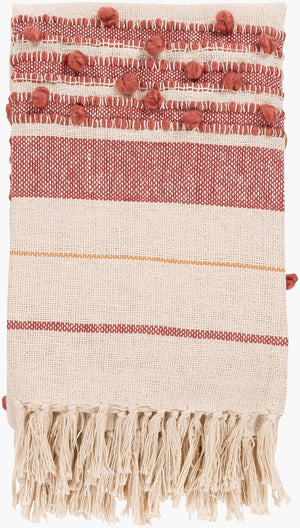 Livabliss Yemaya Hand-woven Cotton Acrylic Throw with Knotted Fringe for Bohemian Interiors YMA1000-5060