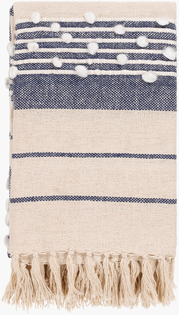Livabliss Yemaya Moroccan Patterned Acrylic Cotton Throw with Fringe for Boho Living Spaces YMA1001-5060