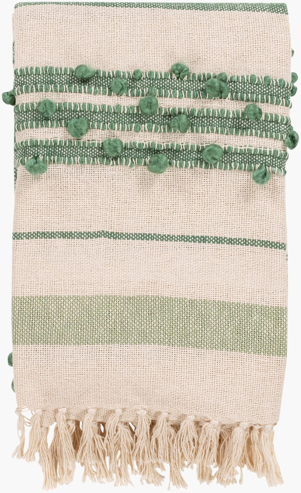 Livabliss Yemaya Hand-woven Cotton Acrylic Throw with Global Pattern and Fringe Detail YMA1002-5060