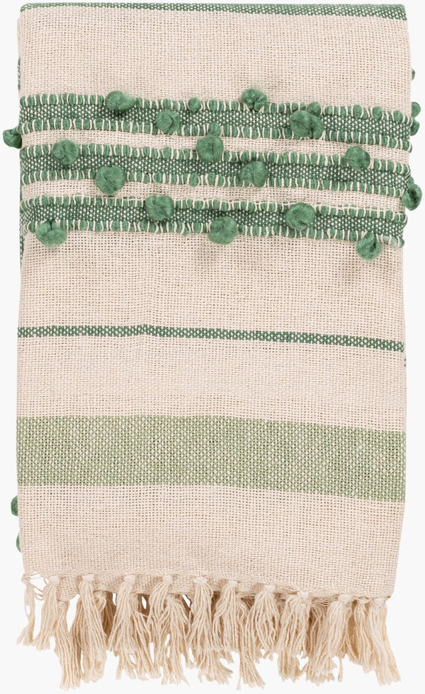 Livabliss Yemaya Hand-woven Cotton Acrylic Throw with Global Pattern and Fringe Detail YMA1002-5060