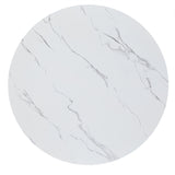 Homelegance By Top-Line Blaise 43" Wide Faux Marble Round Dining Table White Marble