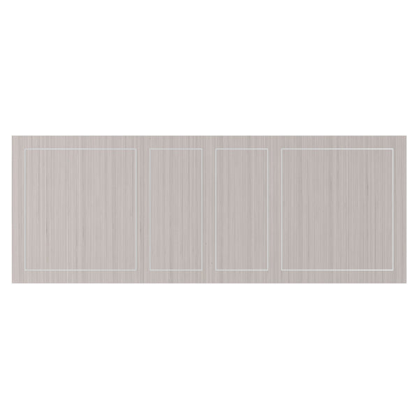 Bernhardt Bernhardt Stratum Dining Table With Mist Top & Polished Nickel Insets, Fossil Faux Stone Base, 82" 325224