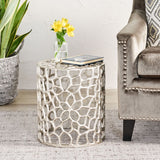 Christopher Knight Home® - Noble House - Doyers Modern Handcrafted Iron Mesh Accent Table, Nickel Antique