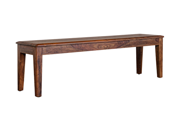Porter Designs Porter Sonora Solid Sheesham Wood Dining Bench - Elegant Beveled Seat & Tapered Legs, Brown Finish Brown Wood 07-196-13-9740