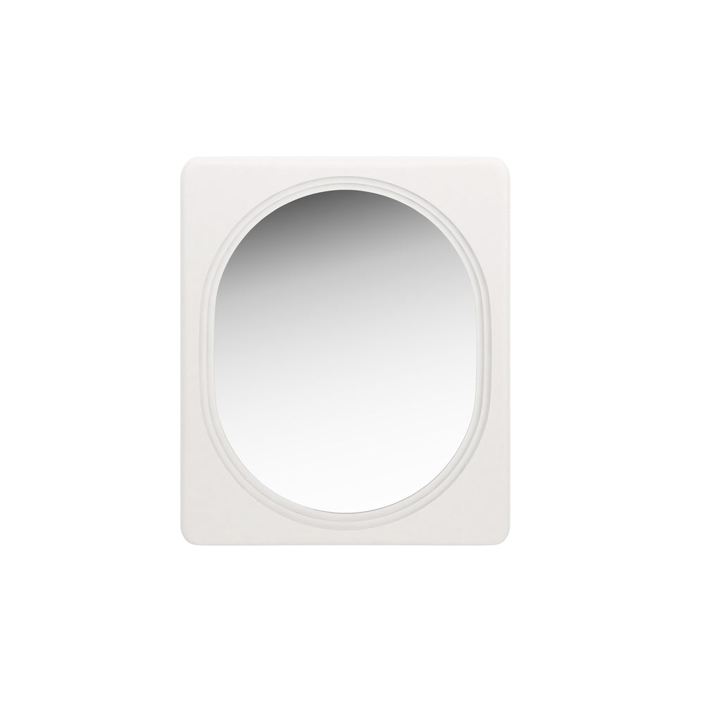 A.R.T. Furniture Portico Contemporary Landscape Mirror With White Plaster Finish - Versatile Wall Or Dresser Mount! White Parawood Solids,Resin,Glass 323120-3317