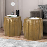 Christopher Knight Home® - Noble House - - Gold Hammered End Tables (Set Of 2)