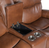 Crosby Zero Gravity Power Console Loveseat with Power Headrest and Lumbar Brown SS741-PHZL2C-080 Hooker Furniture