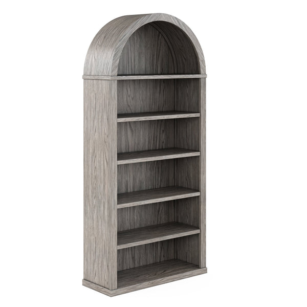 A.R.T. Furniture Vault Bookcase - Elegant New Traditional Design With Adjustable Shelves, Mink Finish & Oak Veneers Gray Parawood Solids,White Oak Veneers 285401-2354